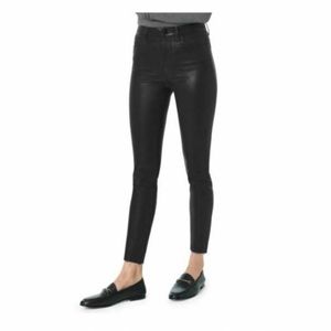 JOE's JEANS The Charlie High Rise Coated Skinny Ankle Jeans Black SZ 26 NEW